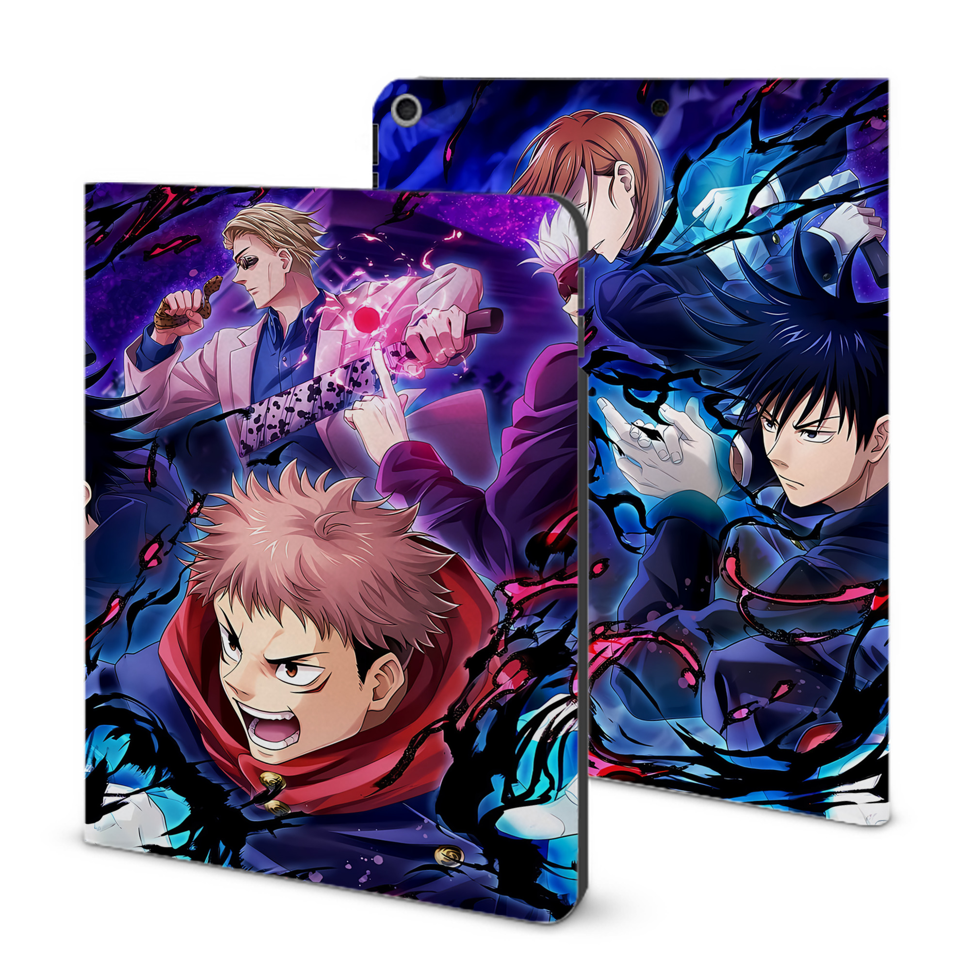 （画像用） 呪術廻戦 Jujutsu Kaisen IPad ケース ブック型 PUレザー TPU 耐衝撃 軽量 薄型 ペン収納なし 全面保護 IPad 各モデル対応